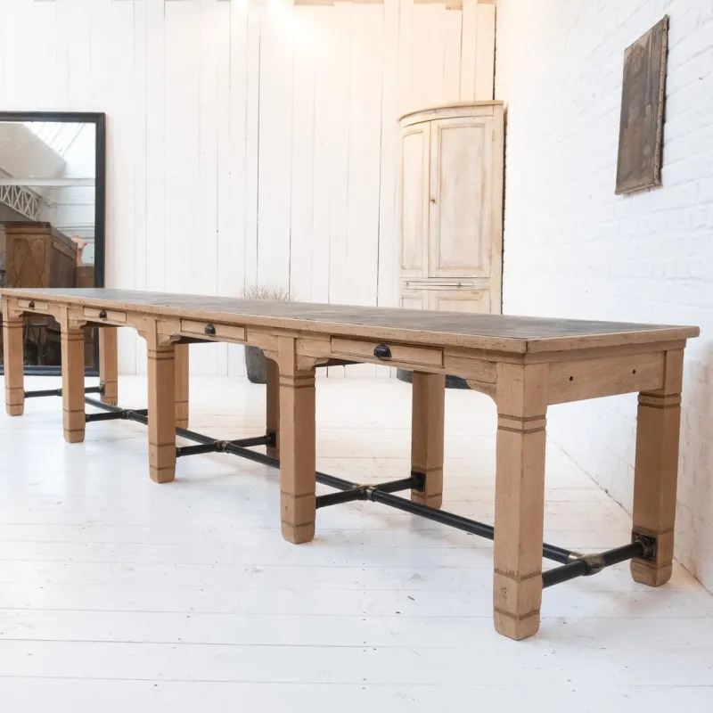 Pamono Large Banque De France Sorting Table, 1920> Worktables & Workbenches