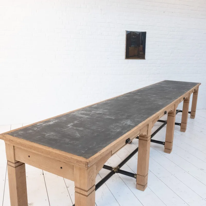 Pamono Large Banque De France Sorting Table, 1920> Worktables & Workbenches