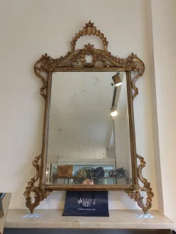 Clearance Pamono Large Baroque Mirror for Fireplace with Wooden Frame