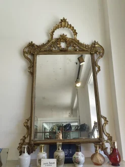 Clearance Pamono Large Baroque Mirror for Fireplace with Wooden Frame