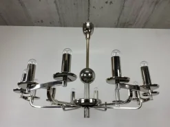 New Pamono Large Bauhaus Chandelier and Wall Lamps, 1940s, Set of 3