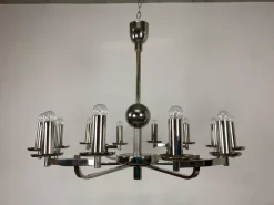 New Pamono Large Bauhaus Chandelier and Wall Lamps, 1940s, Set of 3