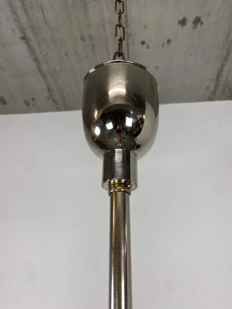 New Pamono Large Bauhaus Chandelier and Wall Lamps, 1940s, Set of 3