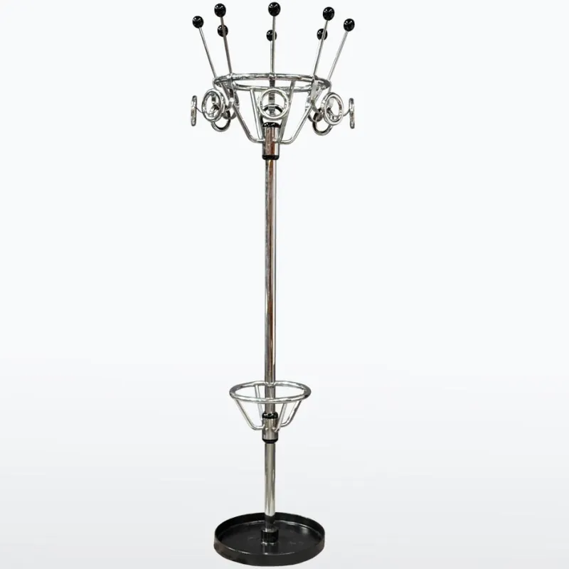 Pamono Large Bauhaus Functionalist Chrome Coat Rack, 1930s> Racks, Hooks & Valets