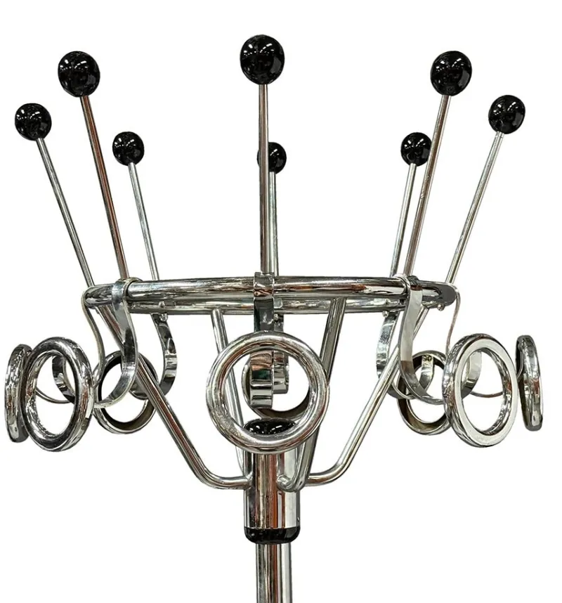 Pamono Large Bauhaus Functionalist Chrome Coat Rack, 1930s> Racks, Hooks & Valets