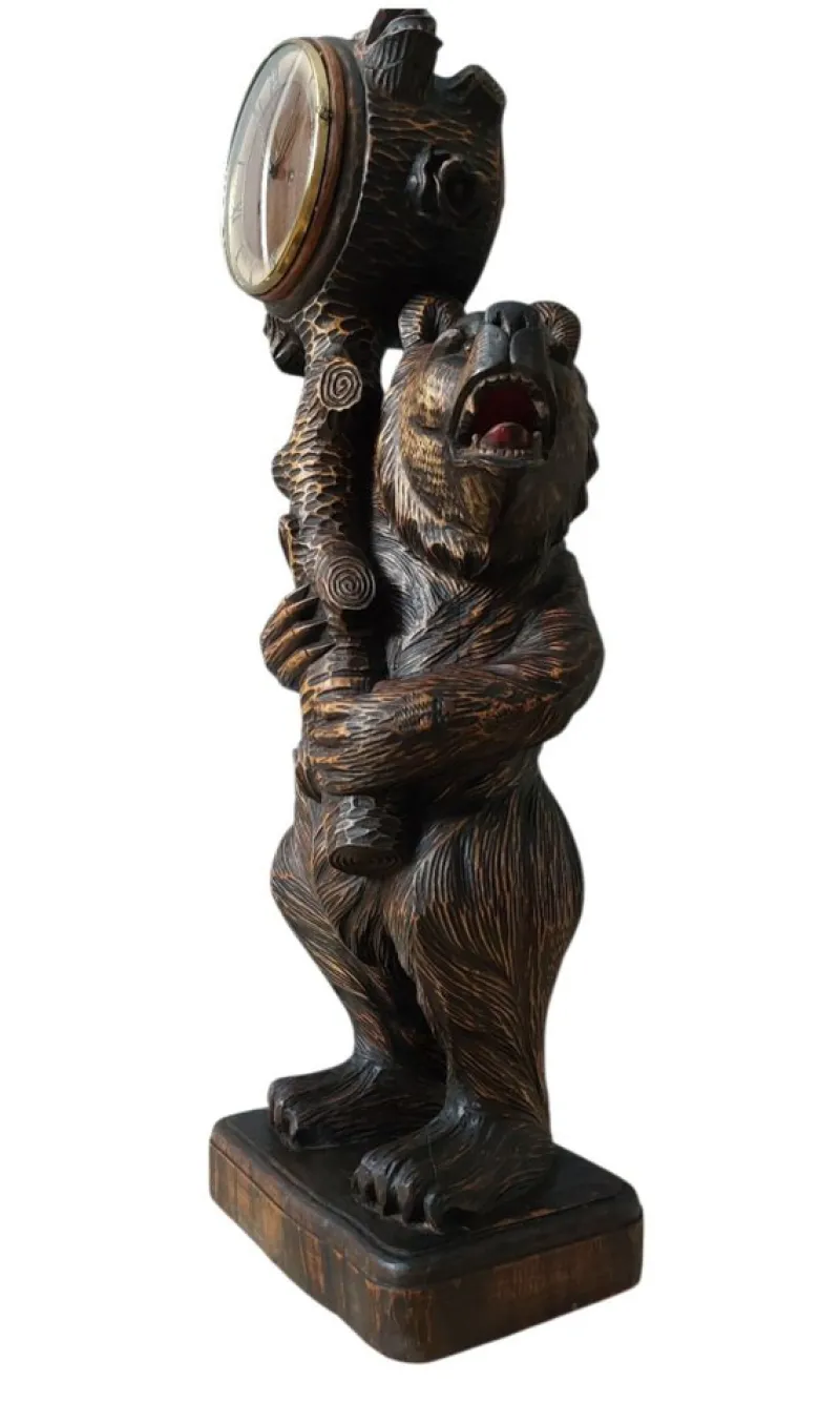 Pamono Large Black Forest Bear Clock, 1955> Clocks