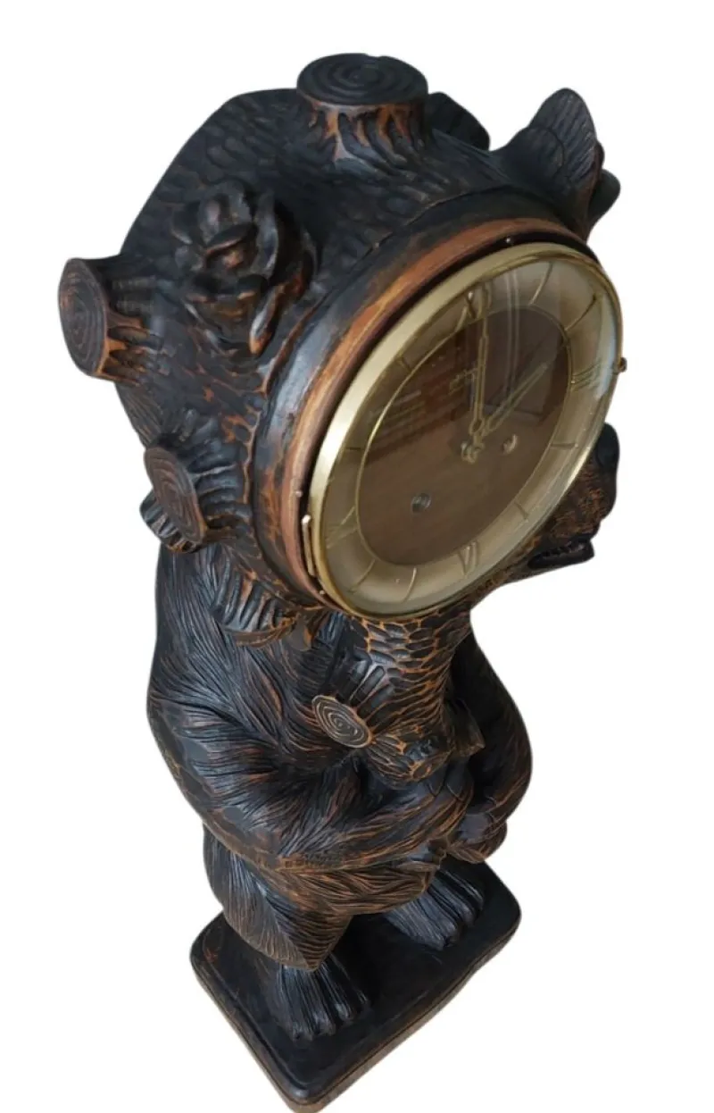 Pamono Large Black Forest Bear Clock, 1955> Clocks