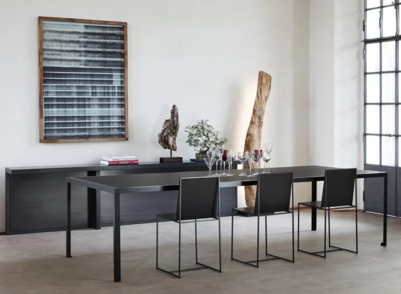 Outlet Pamono Large Black Linoleum TAVOLO Dining Table by Maurizio Peregalli for Zeus