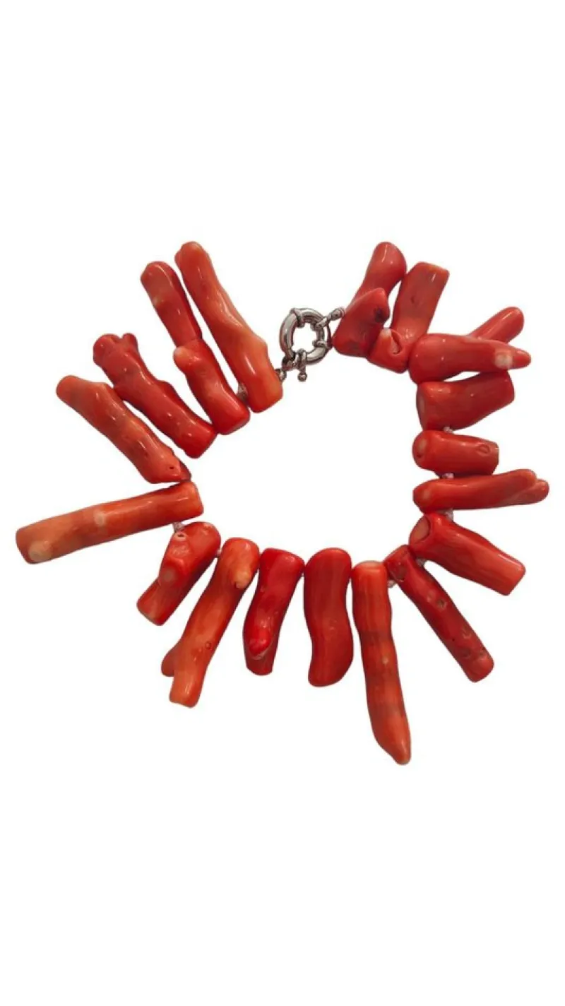 Pamono Large Bracelet with Mediterranean Coral Branches, 1950> Bracelets