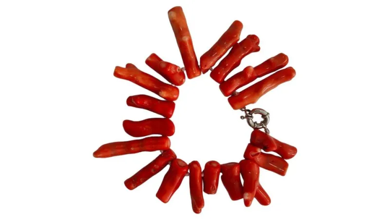Pamono Large Bracelet with Mediterranean Coral Branches, 1950> Bracelets