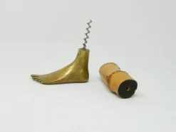 Pamono Large Brass and Bamboo Corkscrew by Carl Auböck for Werkstätte Carl Auböck, 1950s><noscript><img width=