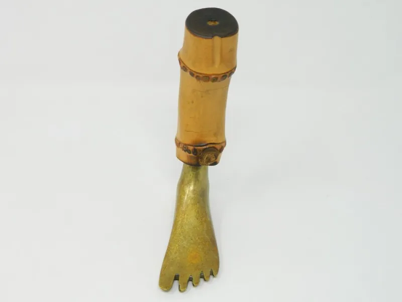 Pamono Large Brass and Bamboo Corkscrew by Carl Auböck for Werkstätte Carl Auböck, 1950s> Cutlery & Serving Utensils