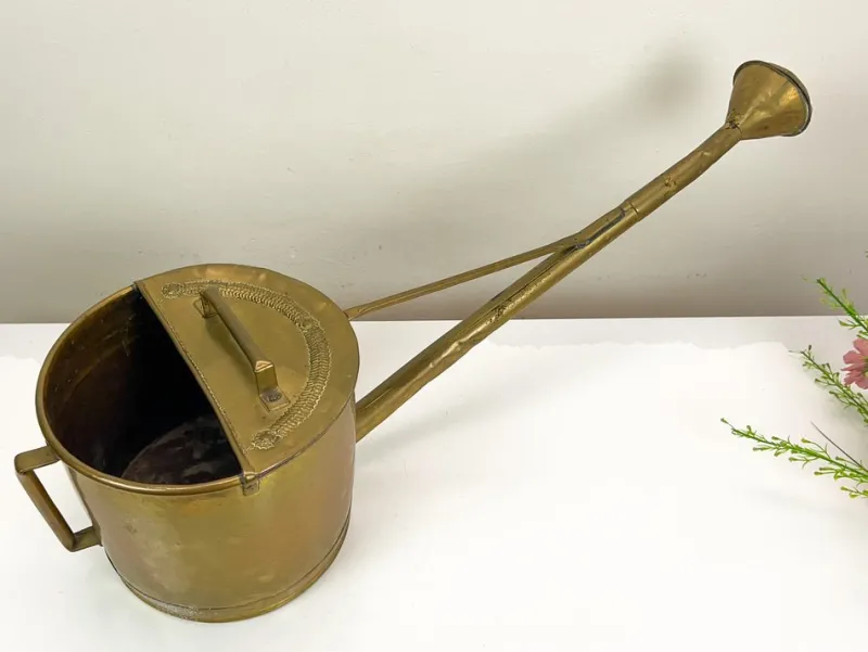 Pamono Large Brass Garden Watering Can, 1930s> Garden Accessories