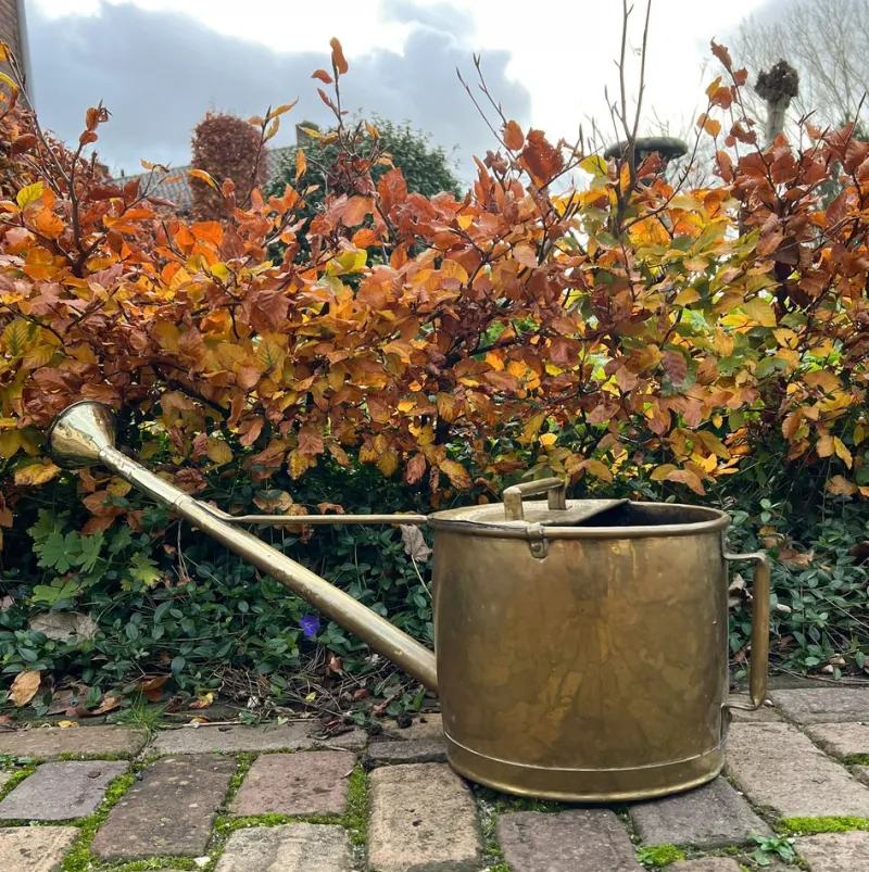 Pamono Large Brass Garden Watering Can, 1930s> Garden Accessories