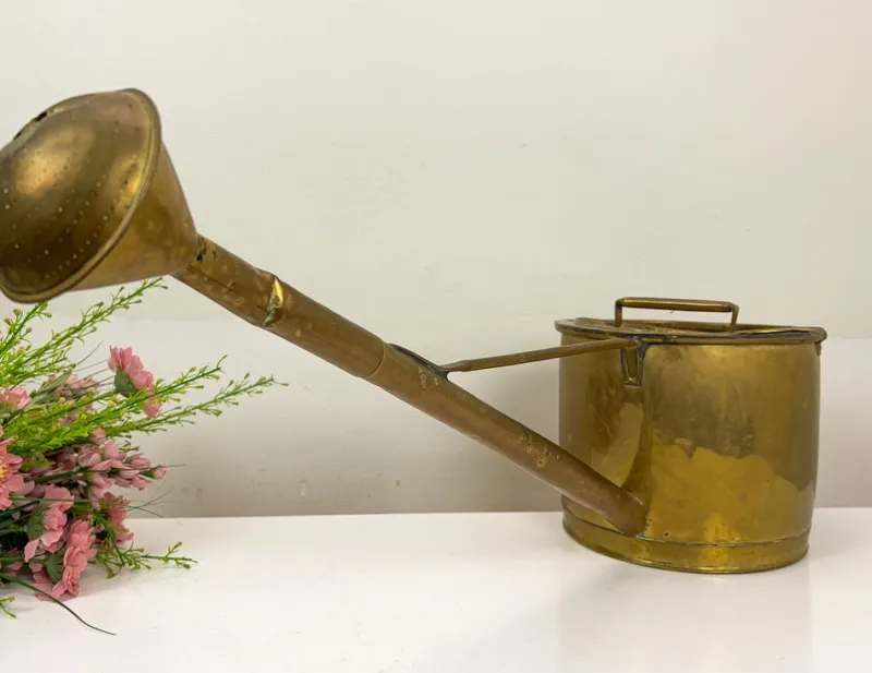 Pamono Large Brass Garden Watering Can, 1930s> Garden Accessories