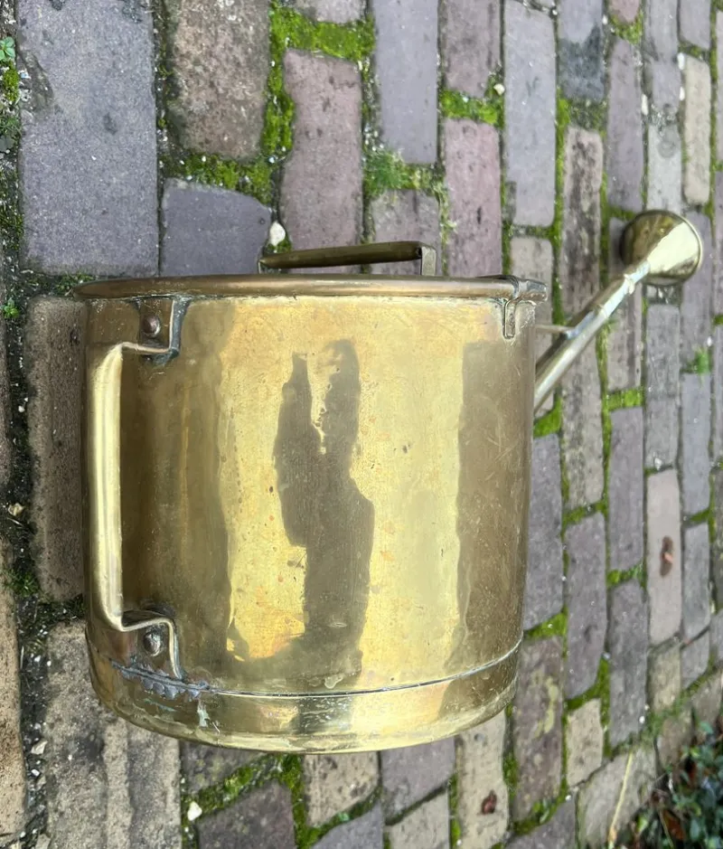 Pamono Large Brass Garden Watering Can, 1930s> Garden Accessories