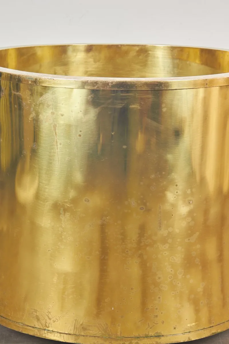 Pamono Large Brass Planter, 1970s> Planters And Jardiniere