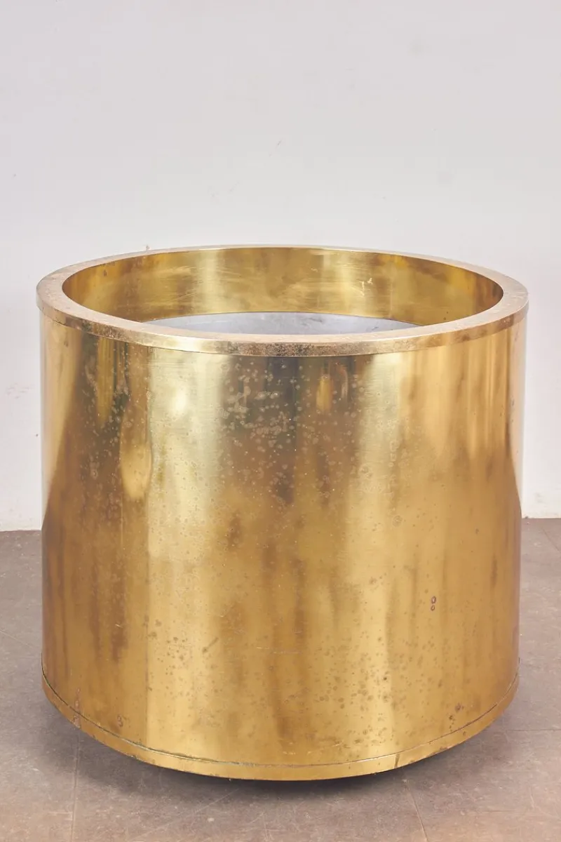 Pamono Large Brass Planter, 1970s> Planters And Jardiniere