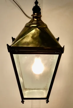 New Pamono Large Brass Wall Hung Lantern, 1950s