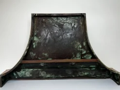 Pamono Large British Georgian Style Curved Copper Fireplace Hood with Wall Hanging Mount, 1970s><noscript><img width=