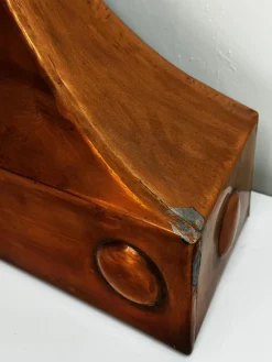 Pamono Large British Georgian Style Curved Copper Fireplace Hood with Wall Hanging Mount, 1970s><noscript><img width=