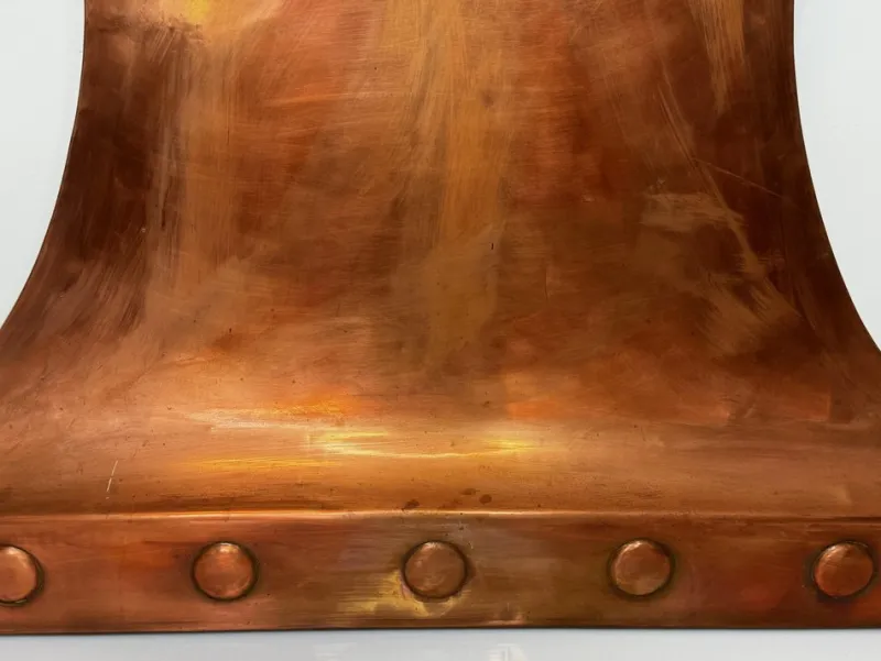 Pamono Large British Georgian Style Curved Copper Fireplace Hood with Wall Hanging Mount, 1970s> Fireplaces And Mantels