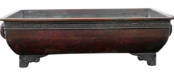 Pamono Large Bronze Suiban Ikebana Garden Plant Pot, 1880s
