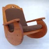 Pamono Large Brutalist Pine Rocking Chair from Wasa, 1987> Rocking Chairs