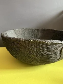 Pamono Large Brutalist Stoneware Bowl by Birte Beck Omme, Denmark, 1970s> Bowls