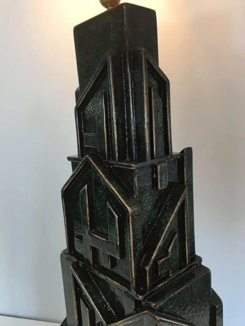 Pamono Large Brutalist Wood Lamp from AR-BO> Table Lamps