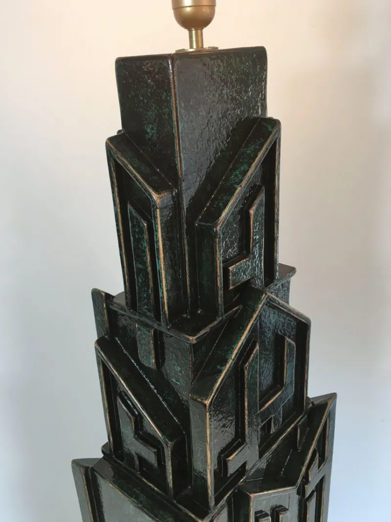 Pamono Large Brutalist Wood Lamp from AR-BO> Table Lamps