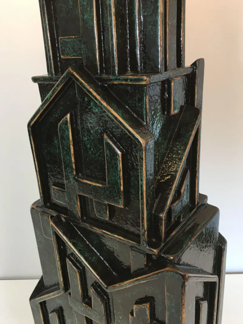 Pamono Large Brutalist Wood Lamp from AR-BO> Table Lamps