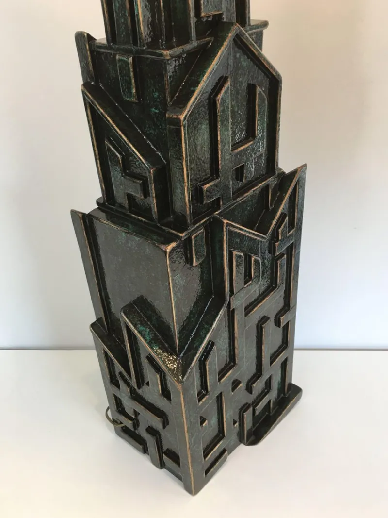 Pamono Large Brutalist Wood Lamp from AR-BO> Table Lamps