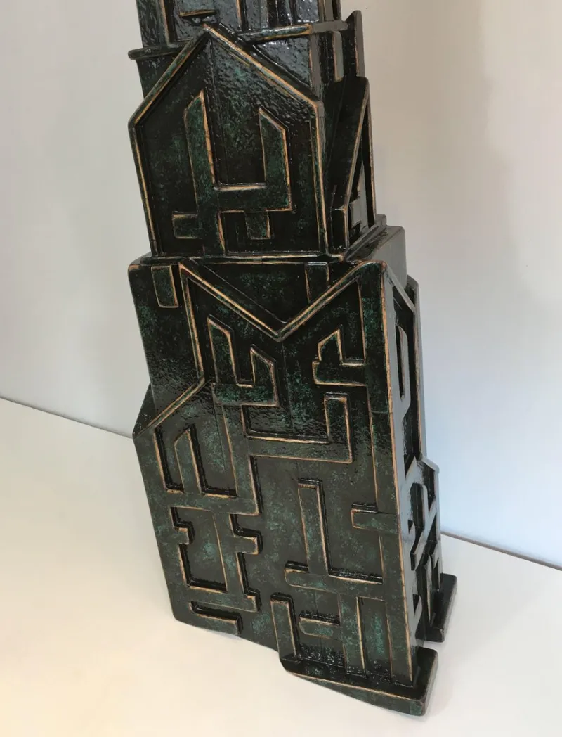 Pamono Large Brutalist Wood Lamp from AR-BO> Table Lamps