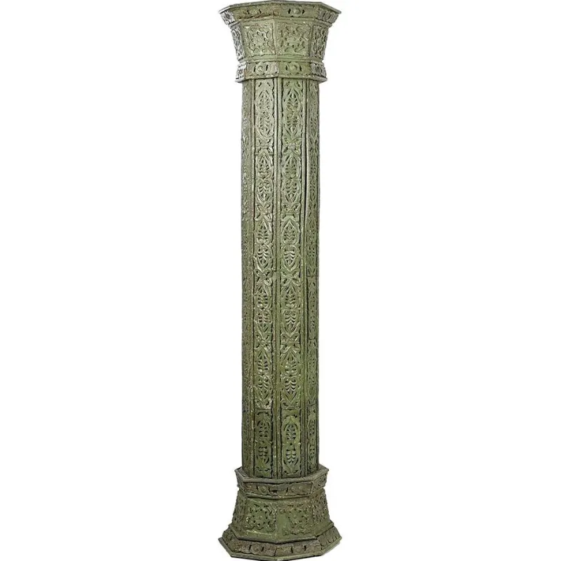 Pamono Large Carved Wooden Columns, Set of 4> Pedestals And Columns