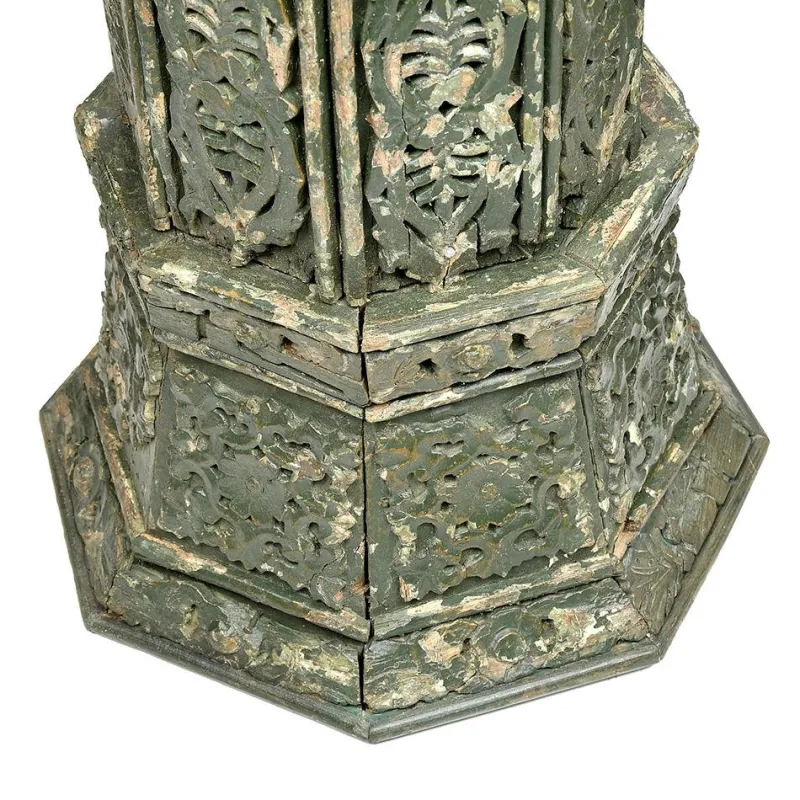 Pamono Large Carved Wooden Columns, Set of 4> Pedestals And Columns