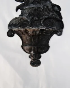 Online Pamono Large Cast Iron Holy Water Font with Cherubs and Crucifixes, 19th Century