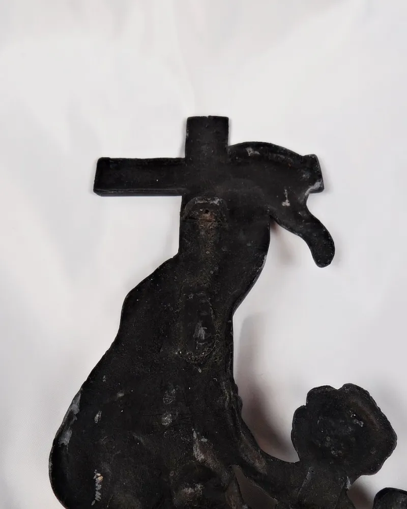 Online Pamono Large Cast Iron Holy Water Font with Cherubs and Crucifixes, 19th Century