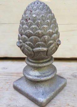 Pamono Large Cast Iron Pine Cone Post Head Architectural Ornament><noscript><img width=