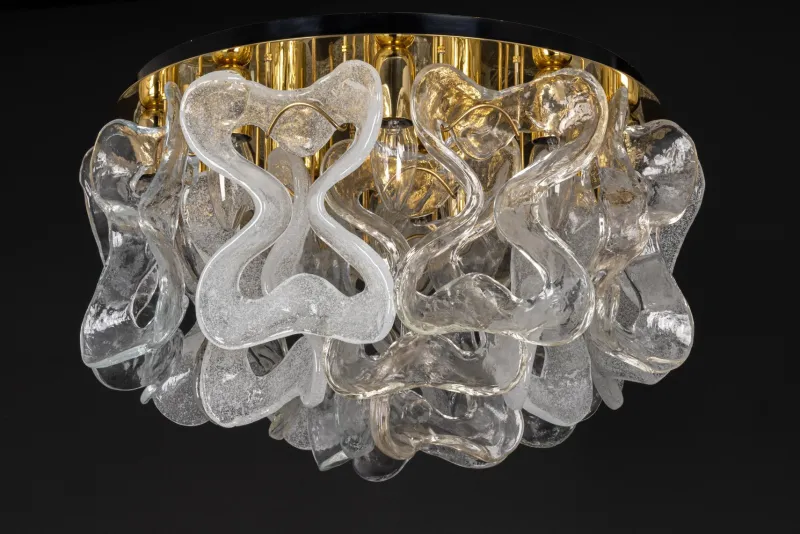 Pamono Large Catena Ceiling Light in Murano Glass from Kalmar, Austria, 1960s> Ceiling Lights