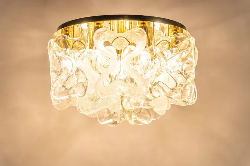Pamono Large Catena Ceiling Light in Murano Glass from Kalmar, Austria, 1960s> Ceiling Lights