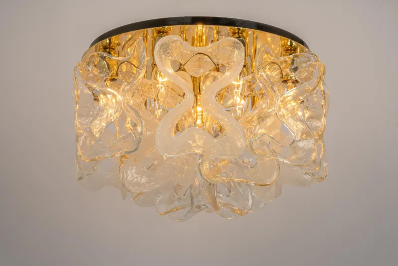 Pamono Large Catena Ceiling Light in Murano Glass from Kalmar, Austria, 1960s> Ceiling Lights