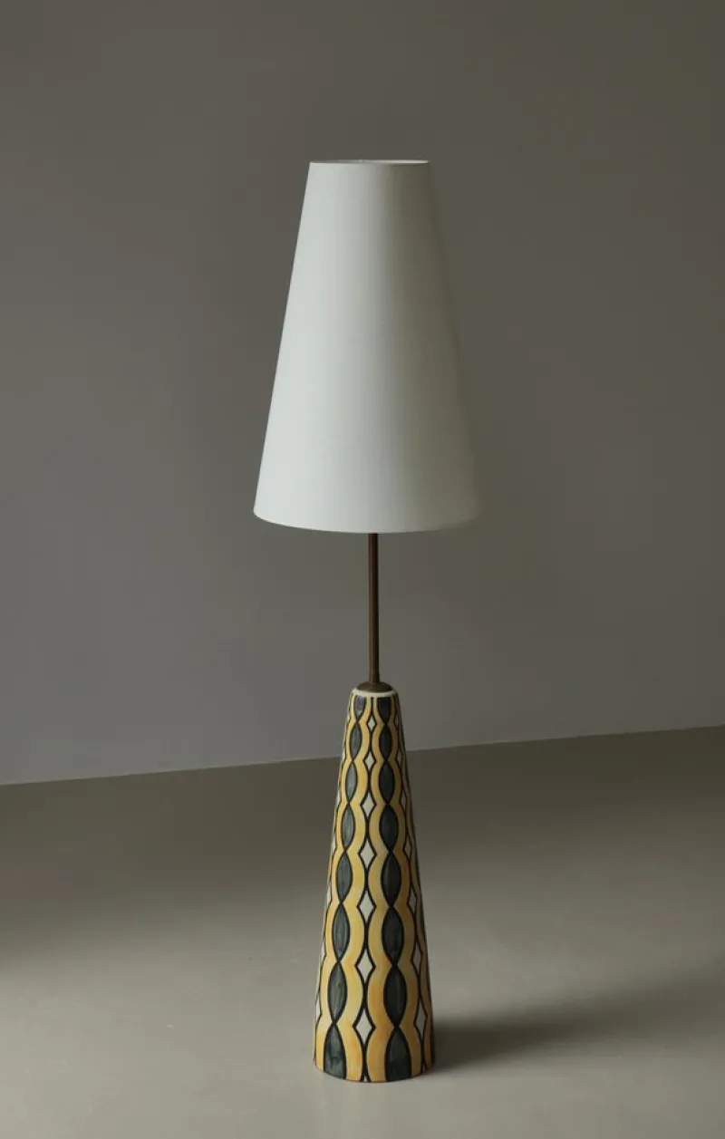 Pamono Large Ceramic Floor Lamp by Rigmor Nielsen, 1960s> Table Lamps