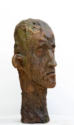 Pamono Large Ceramic Head Sculpture, 2010s><noscript><img width=