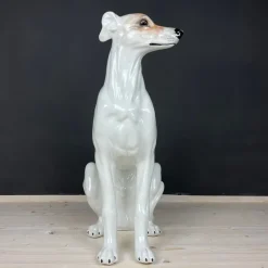 Pamono Large Ceramic Sculpture of Dog from Bassano, 1980s><noscript><img width=