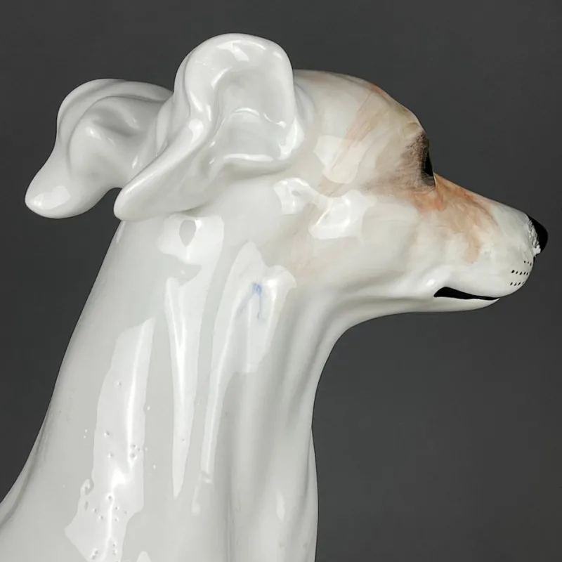 Pamono Large Ceramic Sculpture of Dog from Bassano, 1980s> Mid-Century|Sculpture