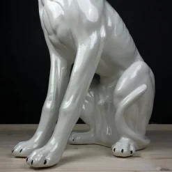 Pamono Large Ceramic Sculpture of Dog from Bassano, 1980s><noscript><img width=