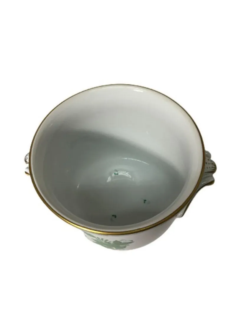 Pamono Large Chinese Bouquet Apponyi Green Porcelain Cache Pots from Herend Hungary, Set of 2> Garden Accessories