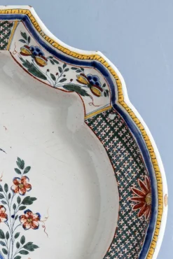 Hot Pamono Large Chinoiserie Dish by Rouen Faience