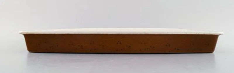 Pamono Large Coq Oven Proof Tray in Glazed Stoneware by Stig Lindberg for Gustavsberg, 1960s> Trays